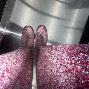 Sparkle Pink Glitter Women's Rain Boots